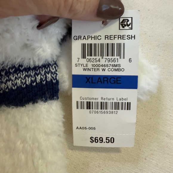 Style & Co. White Cardigan with Navy Stripes - Picture 4 of 6